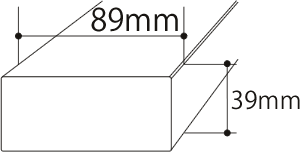 Eee-Lumber（89mm×39mm×2m）(EWH-L90)の断面図